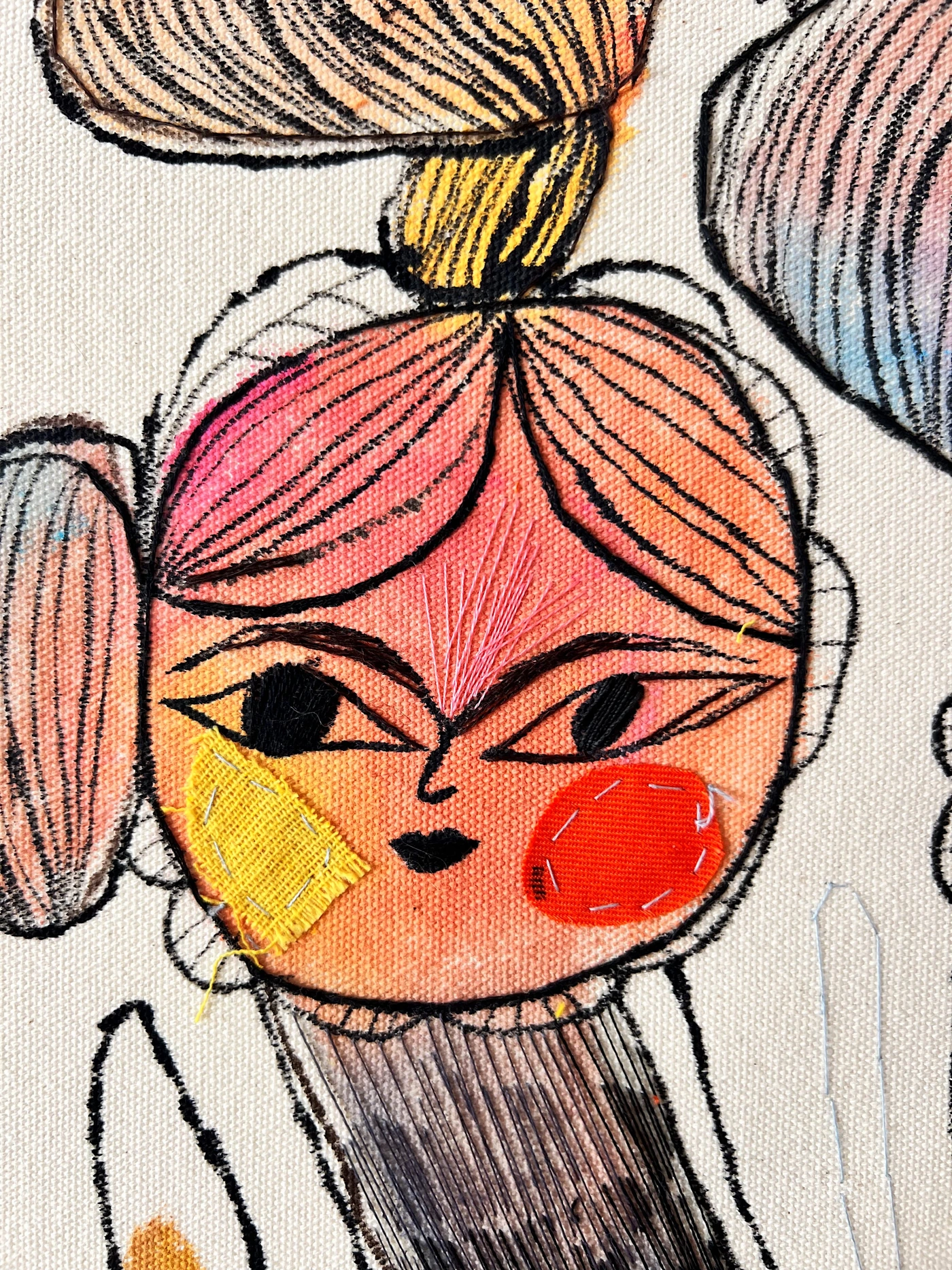 Three reincarnations of Frida Kahlo: flower