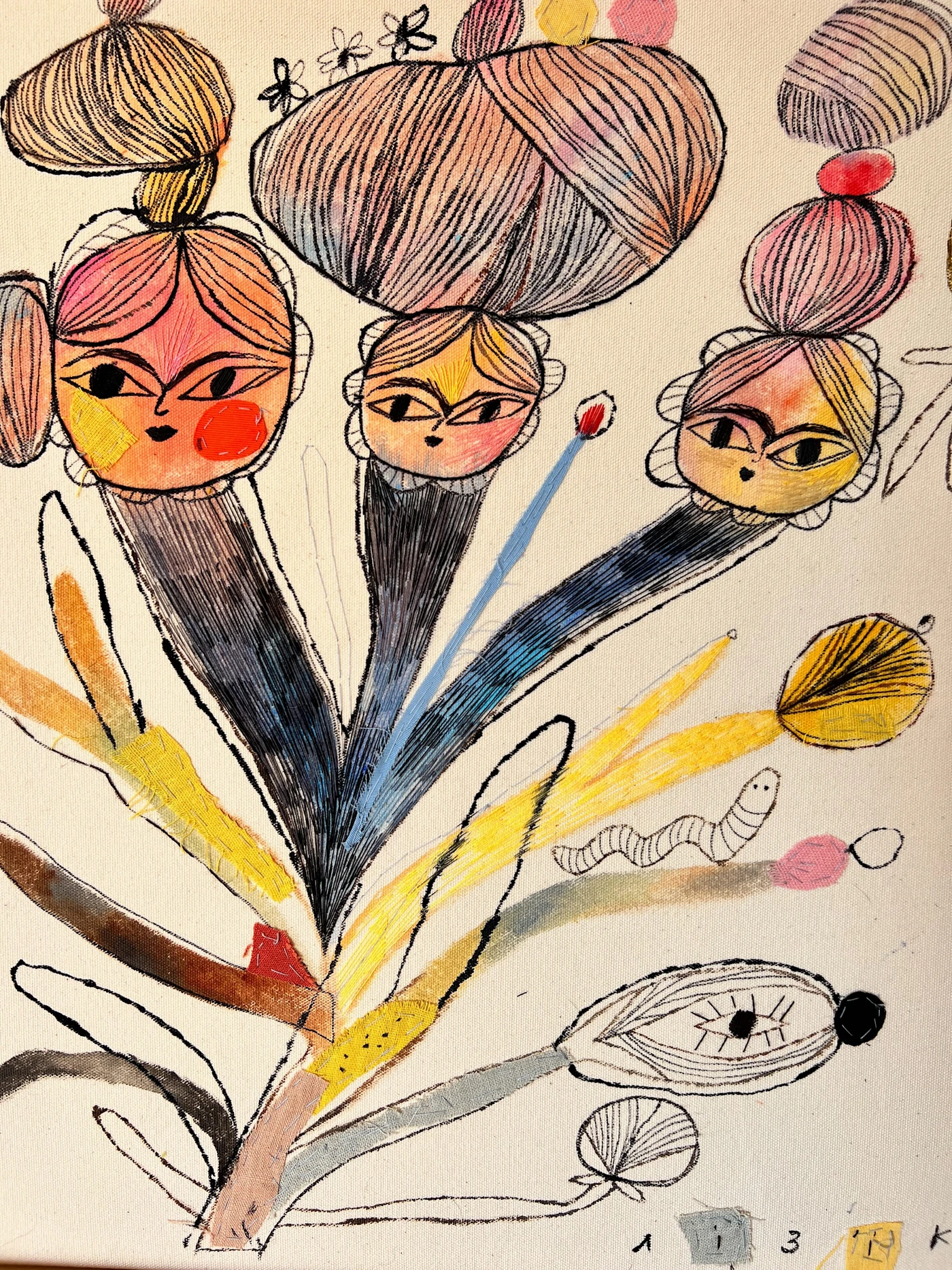 Three reincarnations of Frida Kahlo: flower