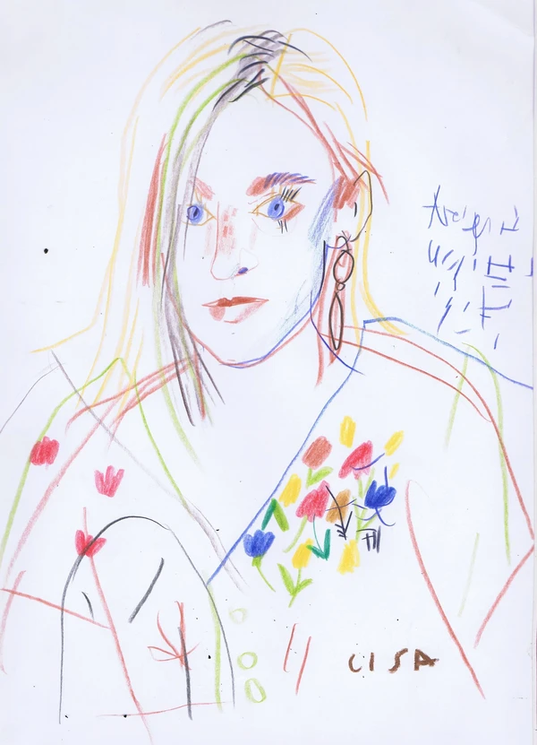 Self-portrait in a dress